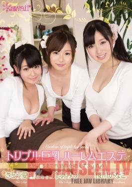 KAWD-543 Studio kawaii Three Girls With Big Tits At The Harem Salon: They'll Tease Your Sweet Spot Until You Cum! (Miu Suzuwa, Kanako Sakuragawa And Airi Sato )